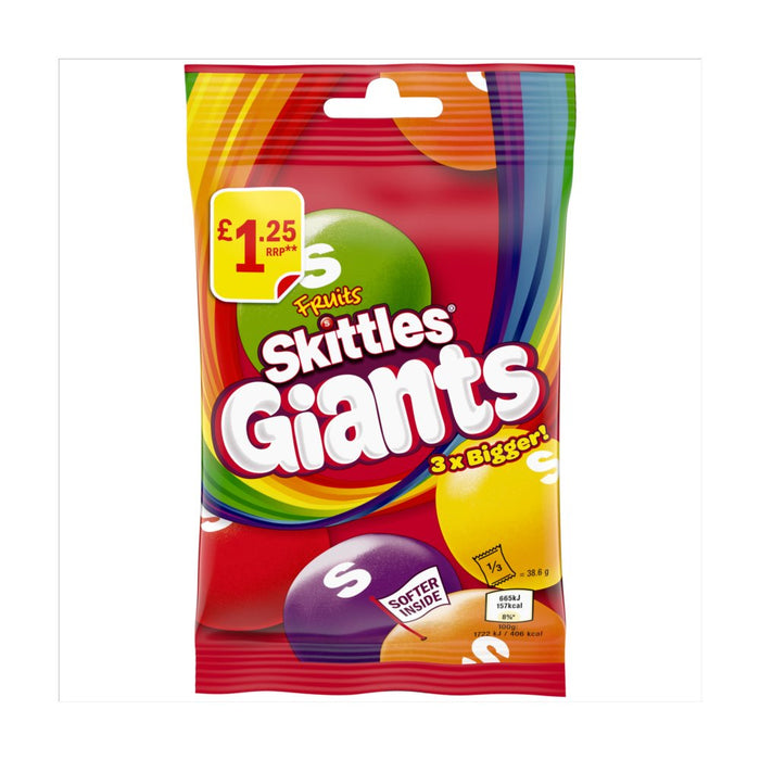 Skittles Giants Fruit Sweets Bag 116g (Box of 14)