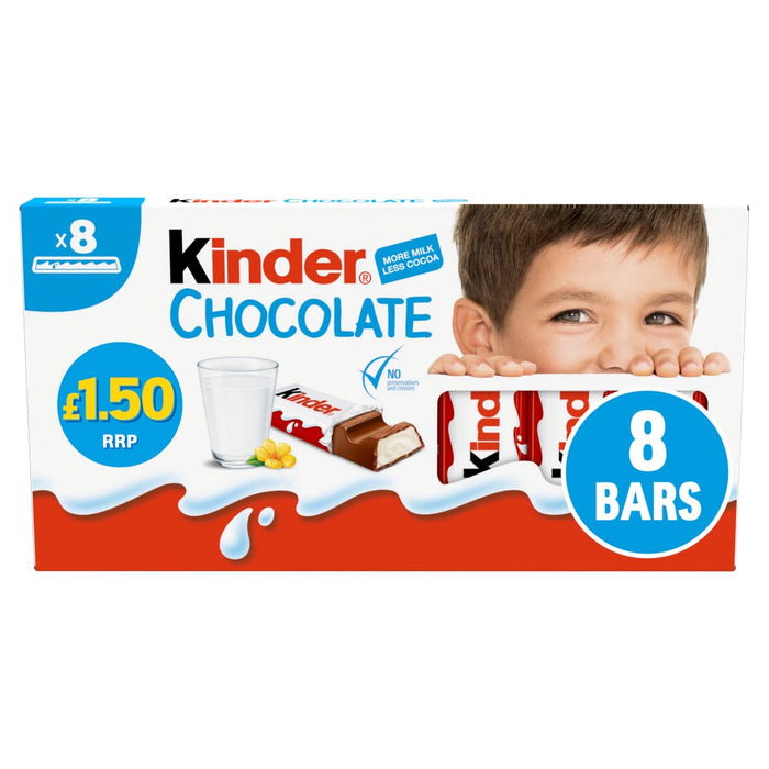Kinder Chocolate 8 Bars x 12.5g (Box of 10)