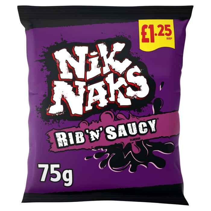 Nik Naks Rib 'N' Saucy, 75g (Box of 20)