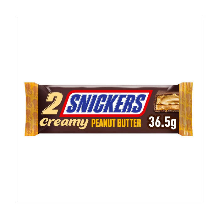 Snickers Creamy Peanut Nut Butter Chocolate Duo Bar, 36.5g (Box of 24)