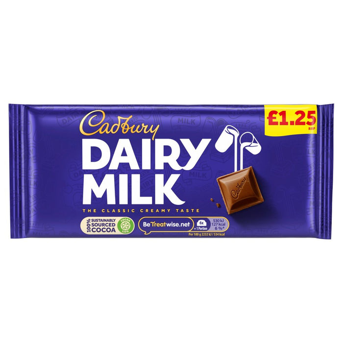Cadbury Dairy Milk Chocolate Bar PMP 95g (Case of 22)