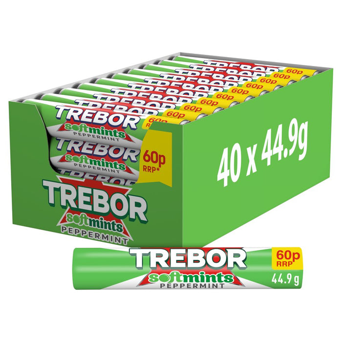 Trebor Softmints Peppermint Mints Roll, 44.9g (Box of 40)