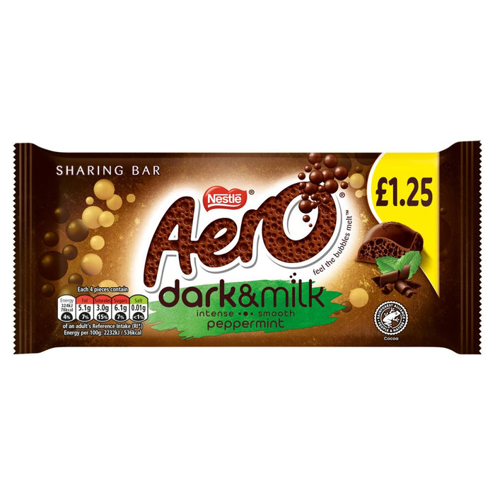 Aero Dark & Milk Peppermint Chocolate Sharing Bar 90g (Case of 15)