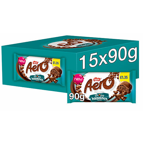 Aero Hazelnut Block Chocolate 90g (Case of 15)