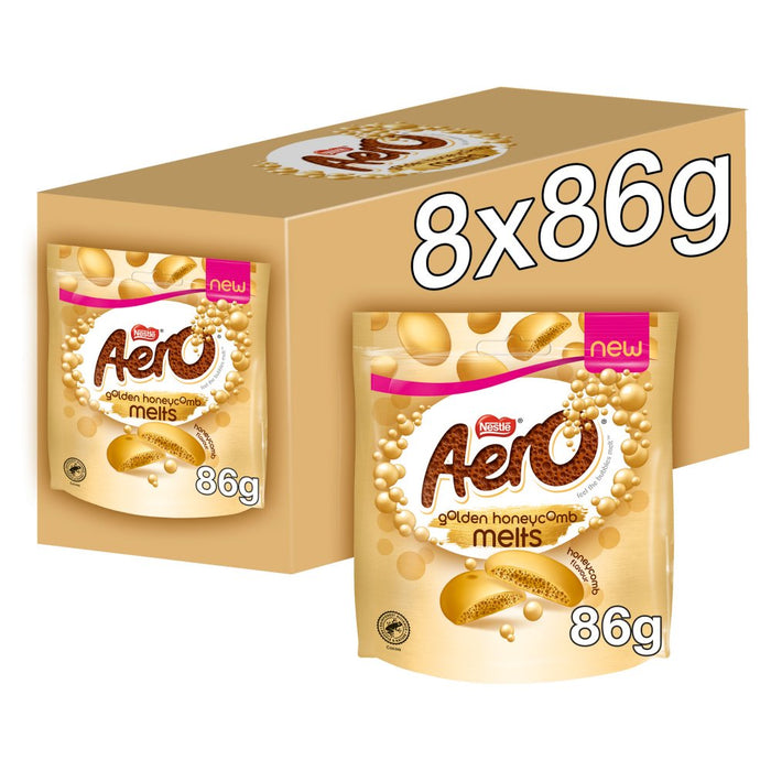 Aero Melts Golden Honeycomb Chocolate Sharing Bag 86g (Case of 8)