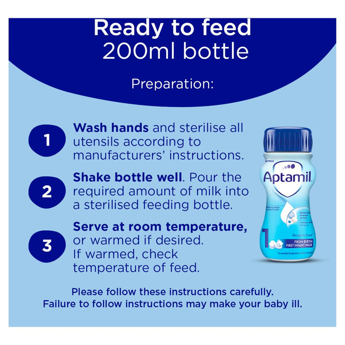 Aptamil 1 from Birth First Infant Milk 200ml (Case of 12)