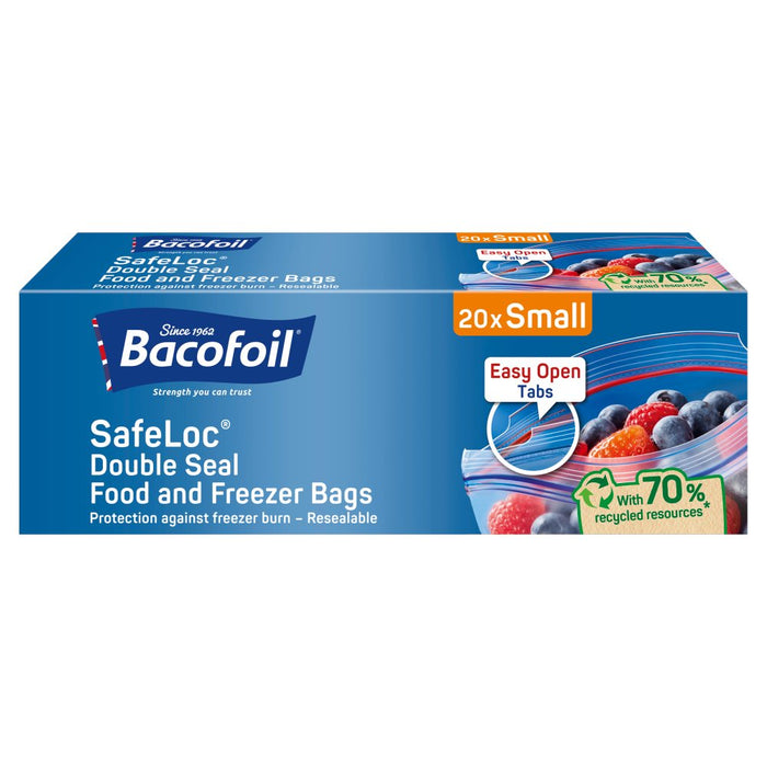 Bacofoil SafeLoc Double-Seal Food and Freezer Bags 20 Small