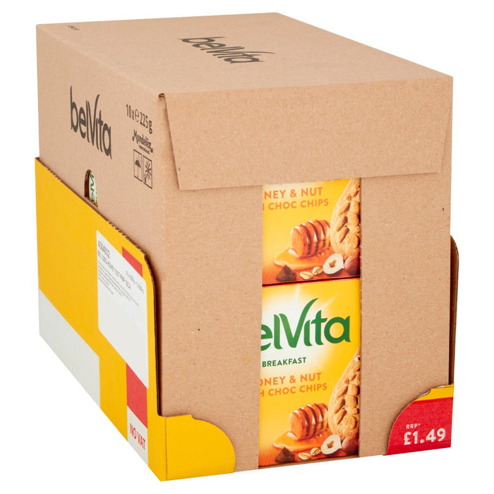 Belvita Breakfast Biscuits Honey and Nut with Choc Chips 5 Pack PMP 225g (Case of 10)
