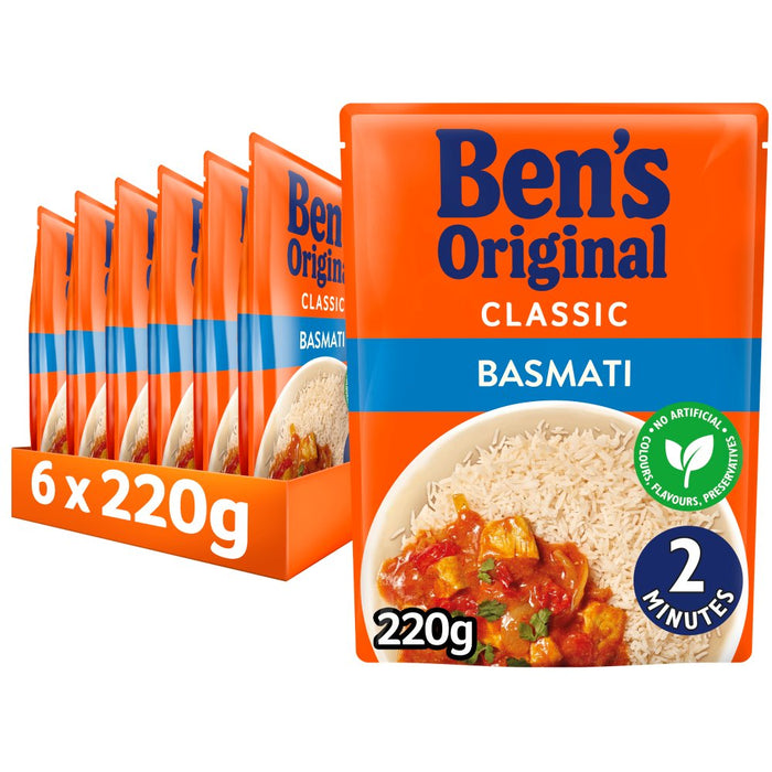 Bens Original Basmati Microwave Rice 220g (Case of 6)