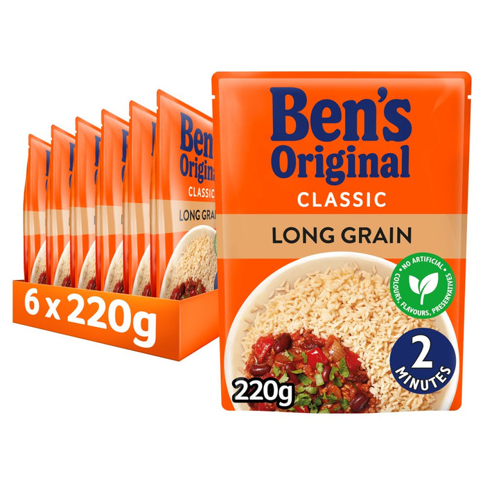 Bens Original Long Grain Microwave Rice 220g (Case of 6)