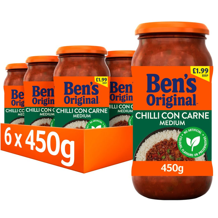 Bens Original Medium Chilli Con Carne Sauce PMP 450g (Case of 6)