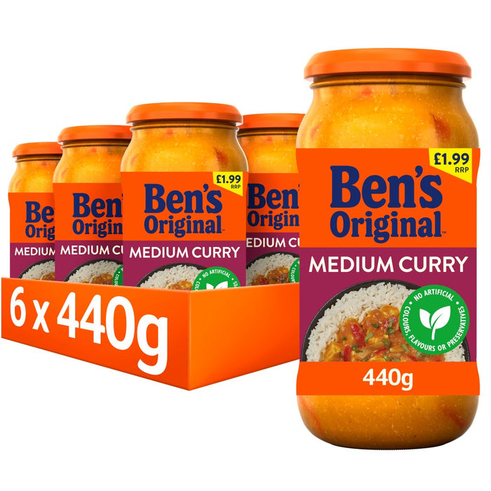 Bens Original Medium Curry Sauce PMP 440g (Pack of 6)