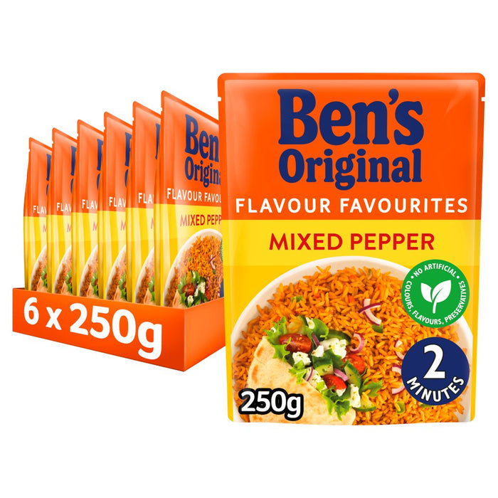 Bens Original Mixed Pepper Microwave Rice 250g (Case of 6)