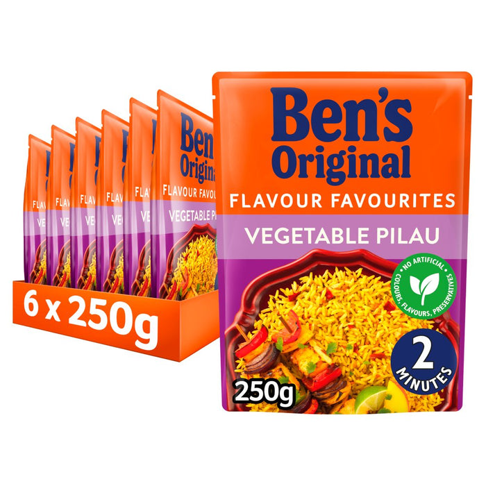 Bens Original Vegetable Pilau Microwave Rice 250g (Case of 6)