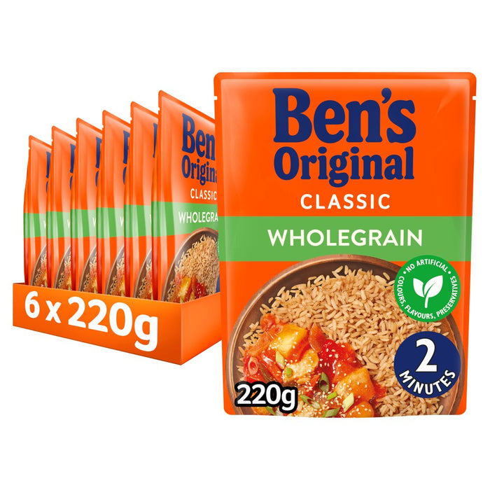 Bens Original Wholegrain Microwave Rice 220g (Case of 6)
