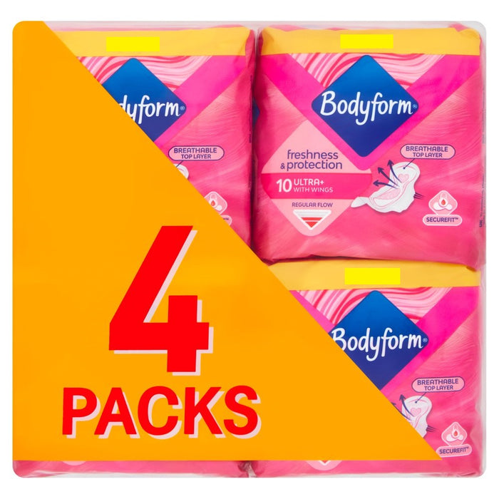 Bodyform Ultra+ with 10 Wings (Pack of 4)