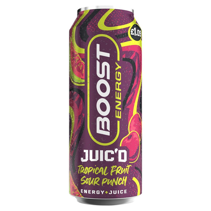Boost Energy Juic'd Tropical Fruit Sour Punch PMP 500ml (Case of 12)