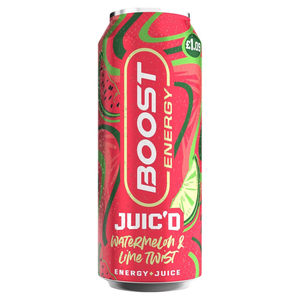 Boost Energy Juic d Watermelon Lime Twist PMP 500ml Case of 12 BritishGram