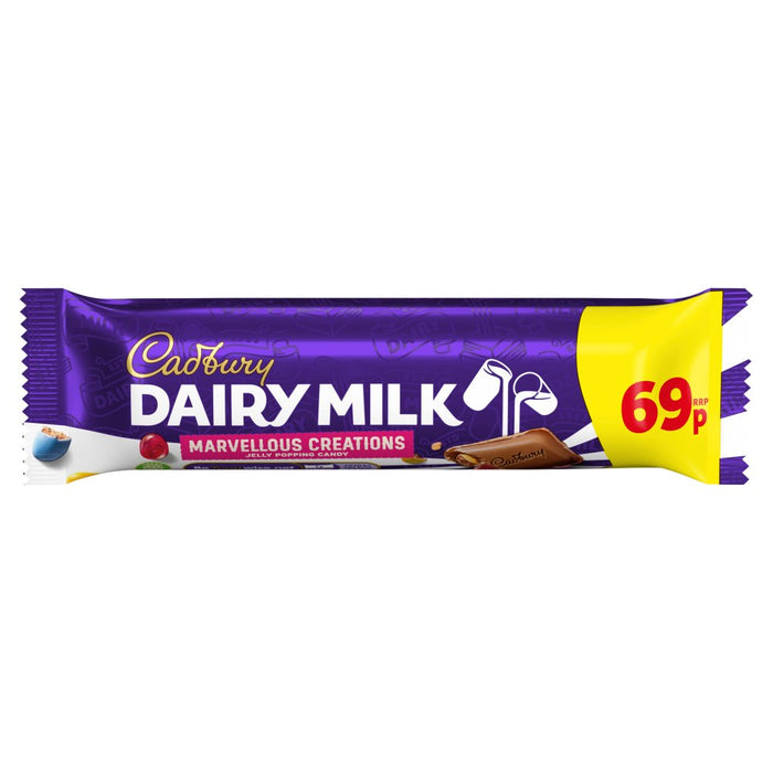 Cadbury Dairy Milk Marvellous Creations Jelly Popping Chocolate Bar PMP 47g (Case of 24)