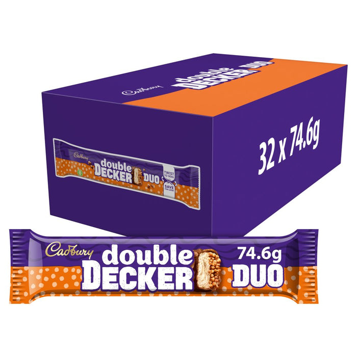 Cadbury Double Decker Duo Chocolate Bar 74.6g (Case of 32)
