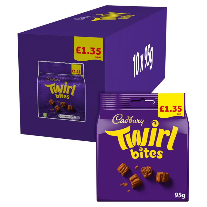 Cadbury Twirl Bites Chocolate Bag PMP 95g (Case of 10)