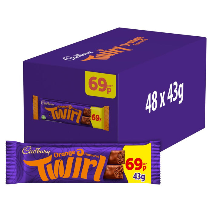 Cadbury Twirl Orange Chocolate Bar PMP 43g (Case of 48)