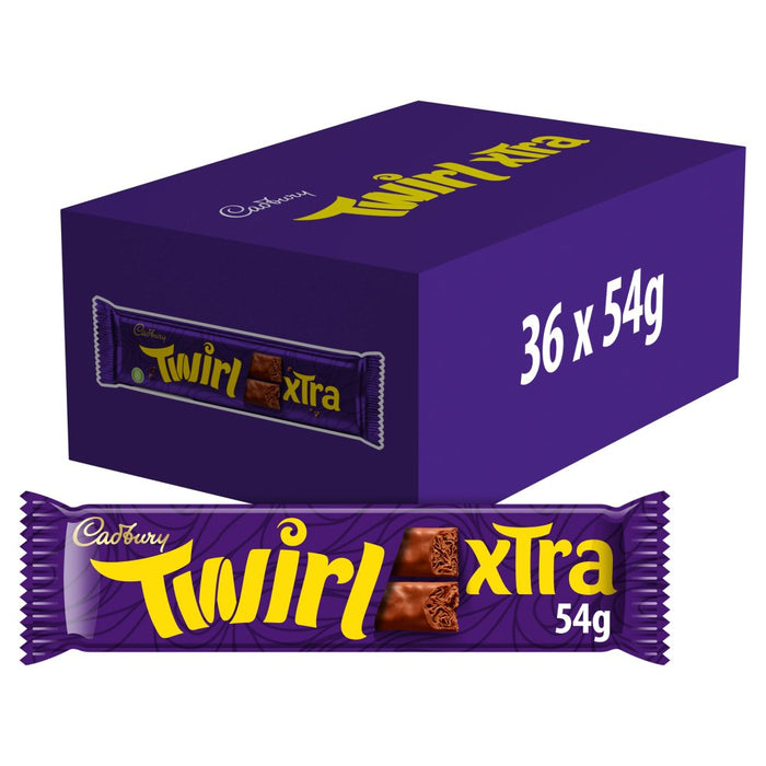 Cadbury Twirl Xtra Duo Chocolate Bar 54g (Case of 36)