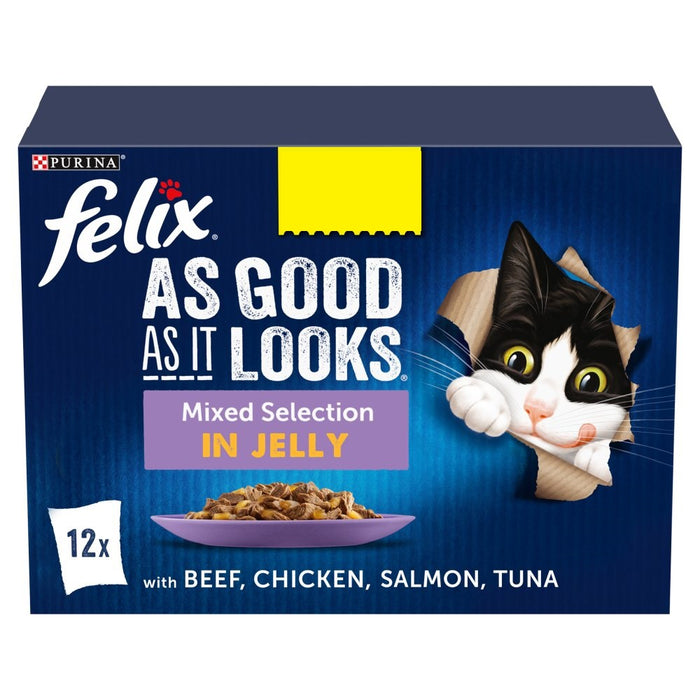 FELIX AS GOOD AS IT LOOKS Mixed Selection in Jelly PMP 12x100g (Case of 4)