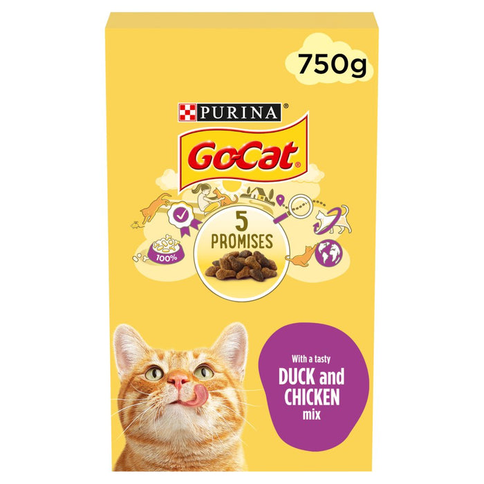Go-Cat with a Tasty Duck and Chicken Mix 1+ Years 750g (Case of 5)