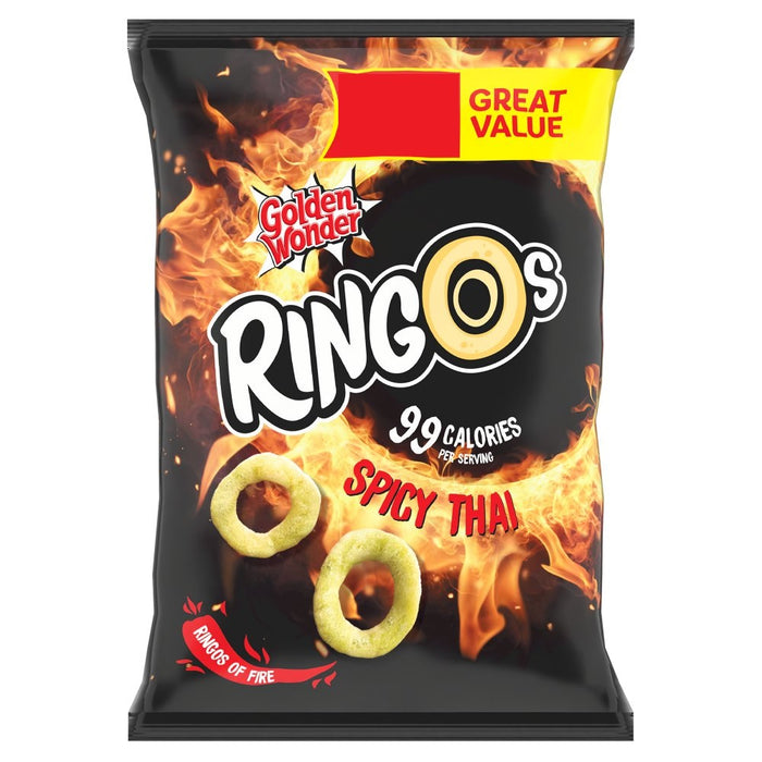 Golden Wonder Ringos Spicy Thai PMP 40g (Box of 18)