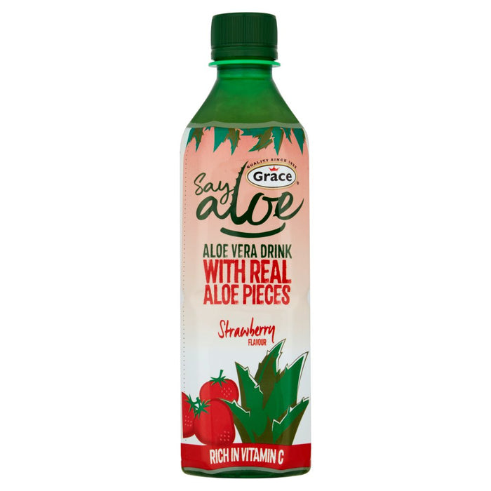 Grace Say Aloe Vera Drink Strawberry Flavour 500ml (Case of 12)