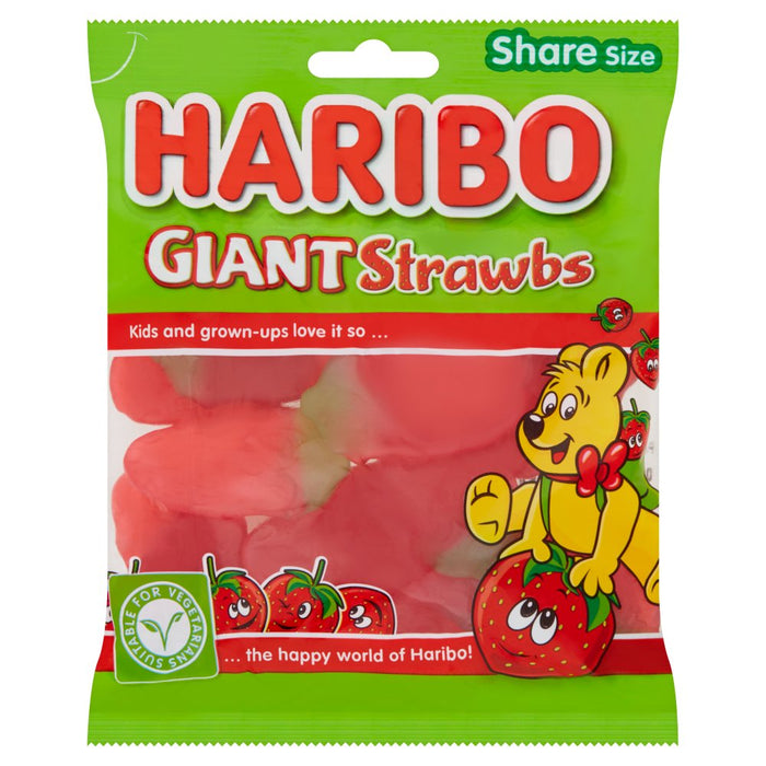 HARIBO Giant Strawbs Bag 160g (Box of 12)