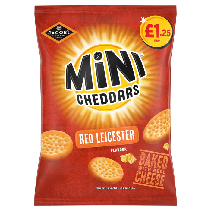 Jacob's Mini Cheddars Red Leicester Flavour PMP 90g (Box of 15)