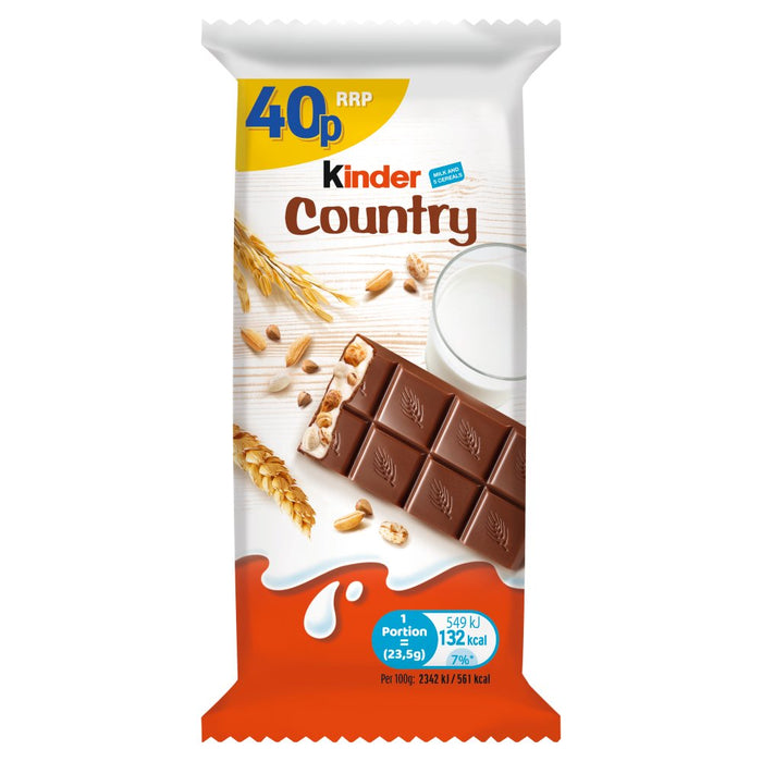 Kinder Country Chocolate Bar PMP 23.5g (Box of 40)