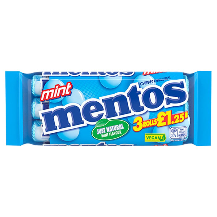 Mentos Chewy Dragees Mint Flavour 3x38g (Box of 25)