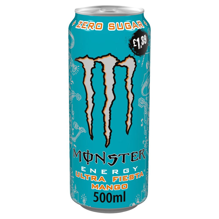 Monster Energy Drink Ultra Fiesta Mango Zero Sugar 500ml (Case of 12)
