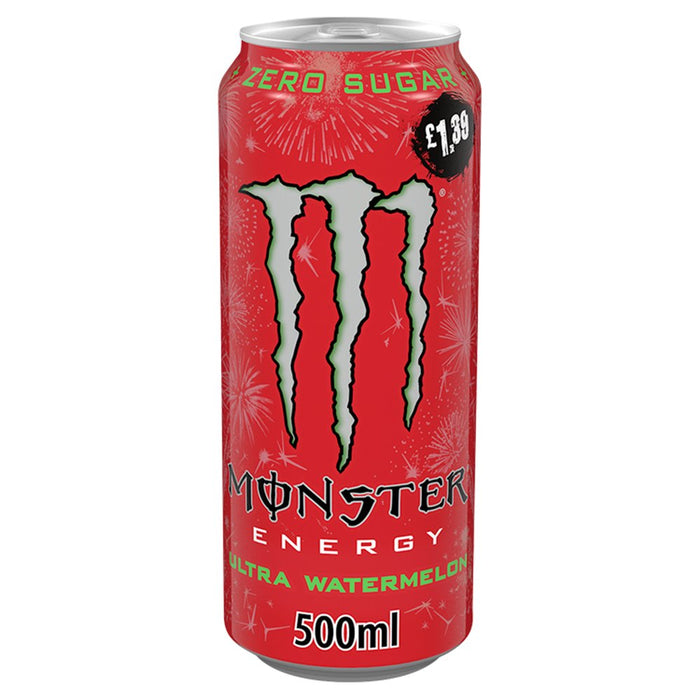 Monster Ultra Watermelon Energy Drink Zero Sugar PMP 500ml (Case of 12)