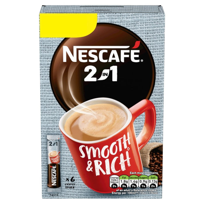 Nescafe 2in1 Instant Coffee 6 x 9g Sachets PMP (Box of 11)