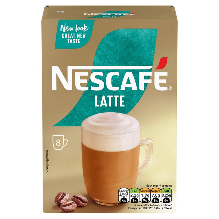 Nescafe Latte Instant Coffee 8 x 18g Sachets (Case of 6)
