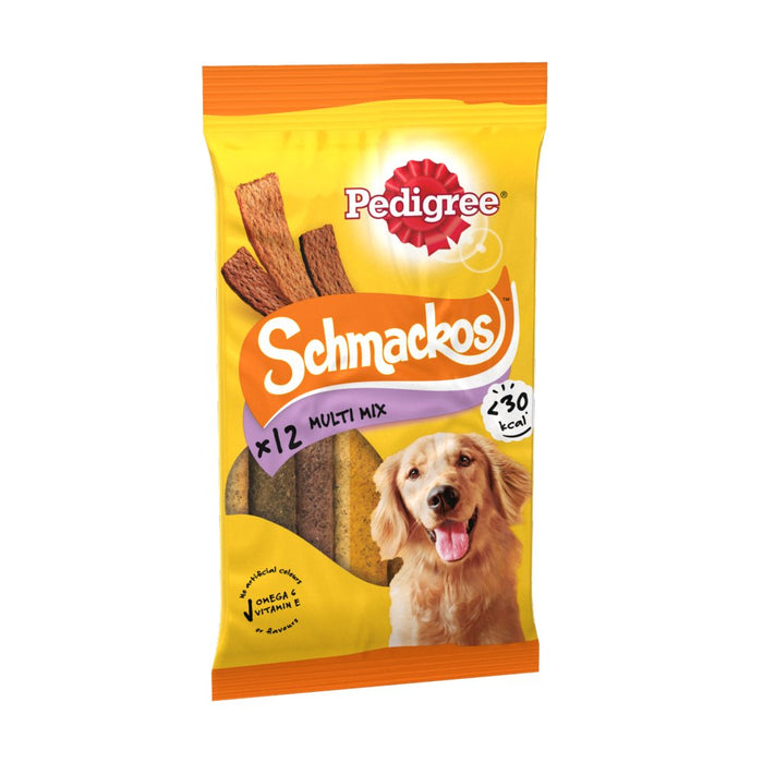 Pedigree Schmackos Adult Dog Treats Multi Mix 12 Strips 86g (Box of 18)
