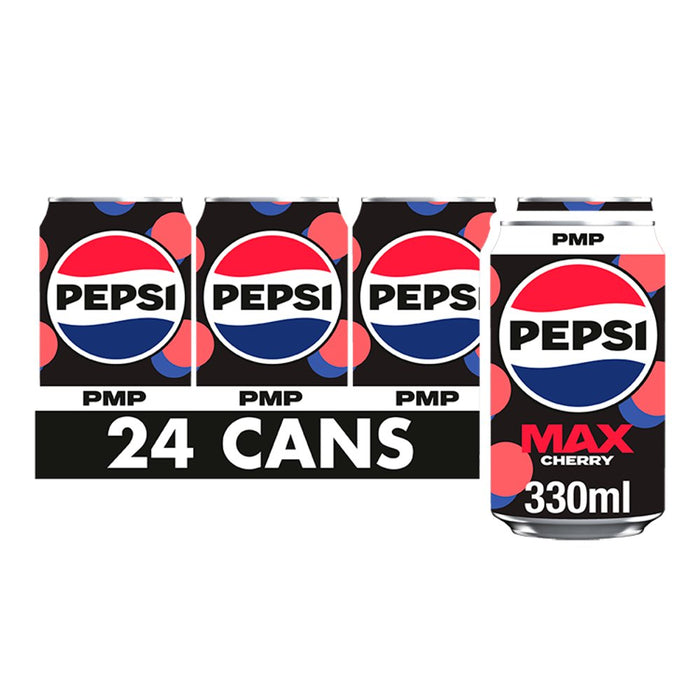 Pepsi Max Cherry No Sugar PMP 330ml (Case of 24)