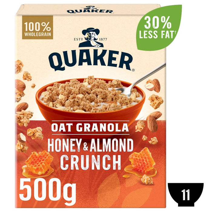 Quaker Oat Honey & Almond Granola Cereal 500g (Case of 5)