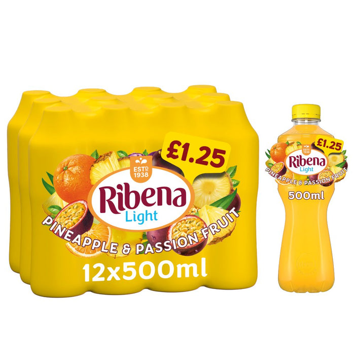 Ribena Pineapple & Passion Fruit Juice Drink No Added Sugar 500ml (Case of 12)