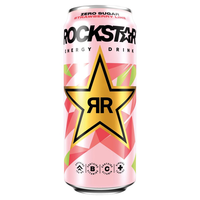 Rockstar Energy Drink Refresh Strawberry & Lime PMP 500ml (Case of 12)