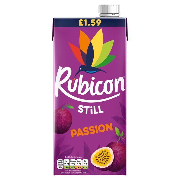 Rubicon Still Passion Fruit Juice Drink PMP 1Ltr (Case of 12)