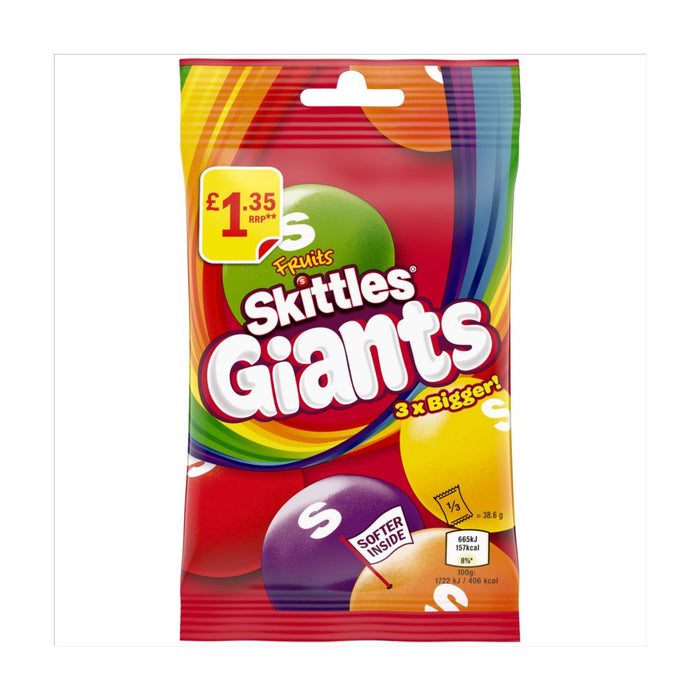 Skittles Giants Fruit Sweets Bag 116g (Box of 14)