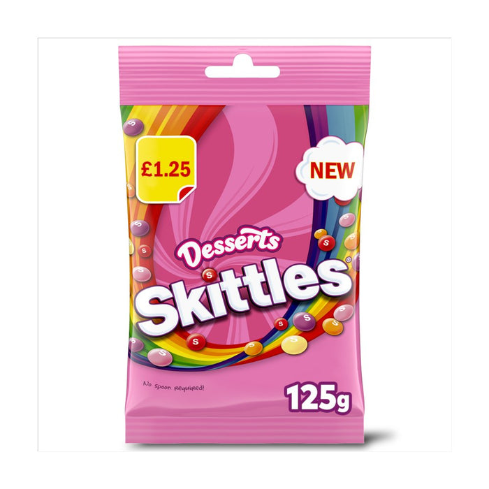 Skittles Vegan Sweets Dessert Flavoured Treat Bag 125g (Box of 12)