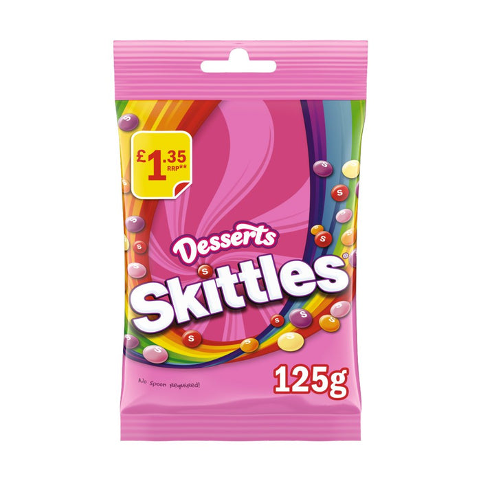 Skittles Vegan Sweets Dessert Flavoured Treat Bag 125g (Box of 12)