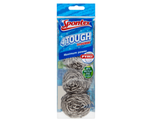 Spontex Tough Scourers - 4 Pack