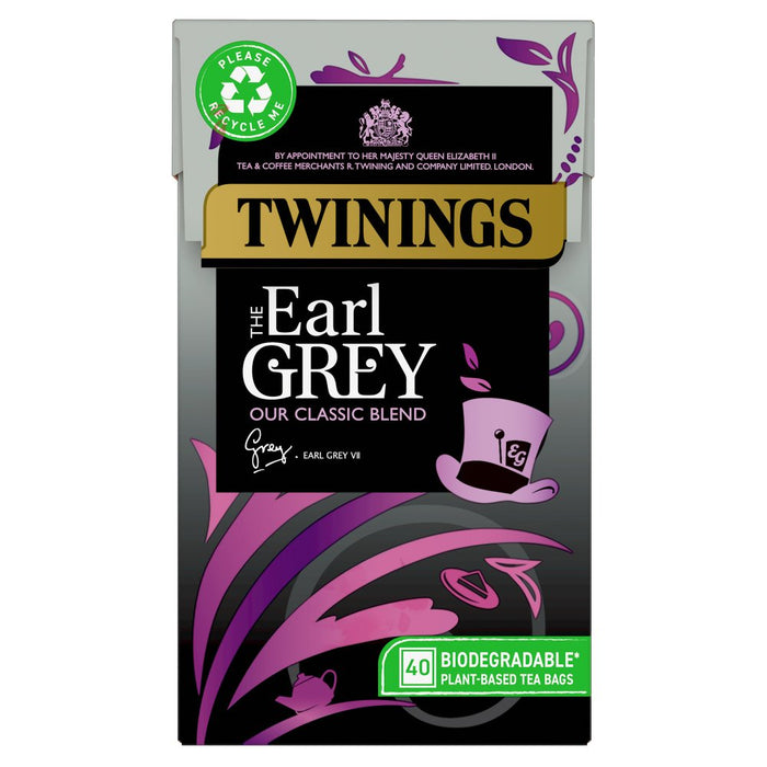 Twinings The Earl Grey 40 Tea Bags, 100g (Case of 4)